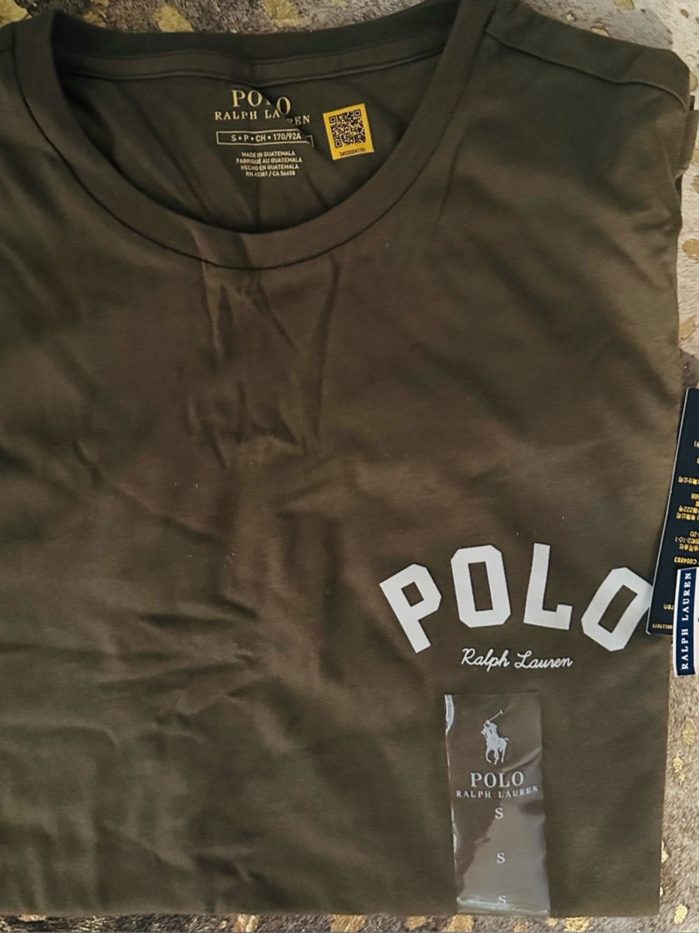 Men's NWT Ralph Lauren Olive Green POLO Logo Short Sleeve Tee Shirt size small.